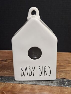Rae Dunn Ceramic 'Baby Bird' Hanging Birdhouse - White